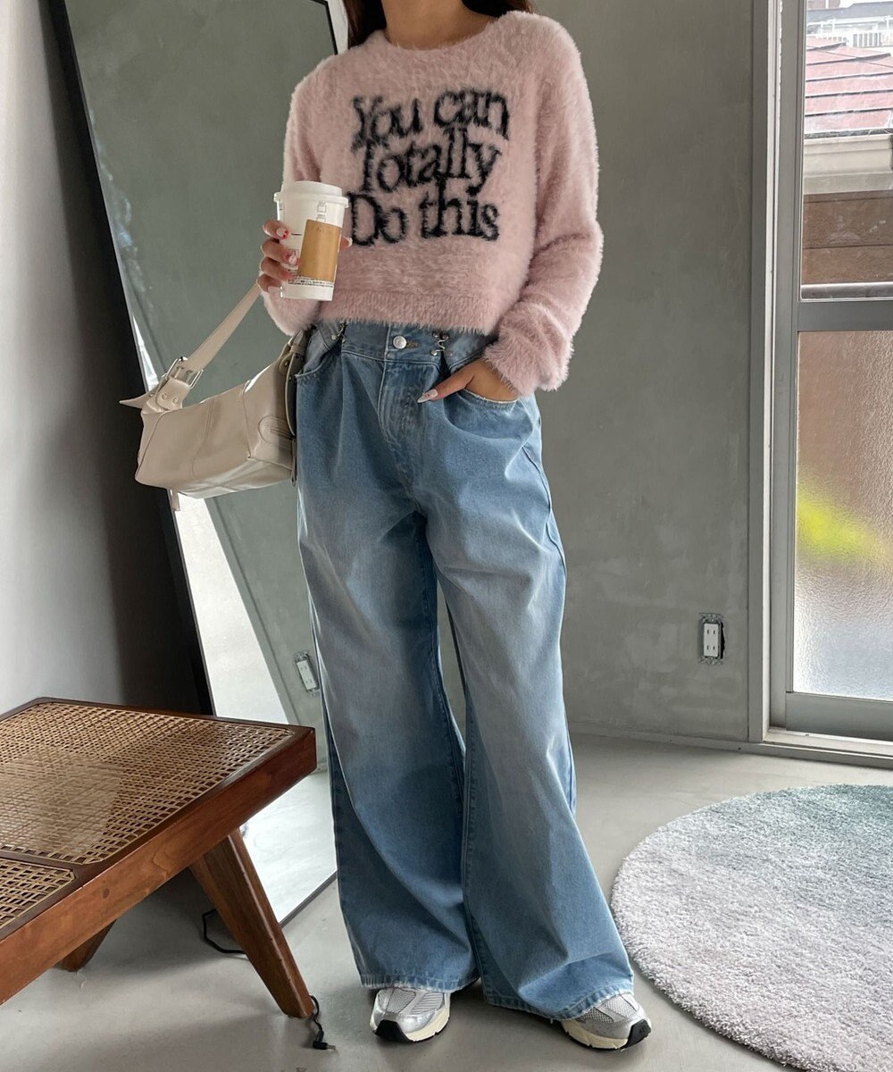 WEGO シャギーロゴコンパクトニット 