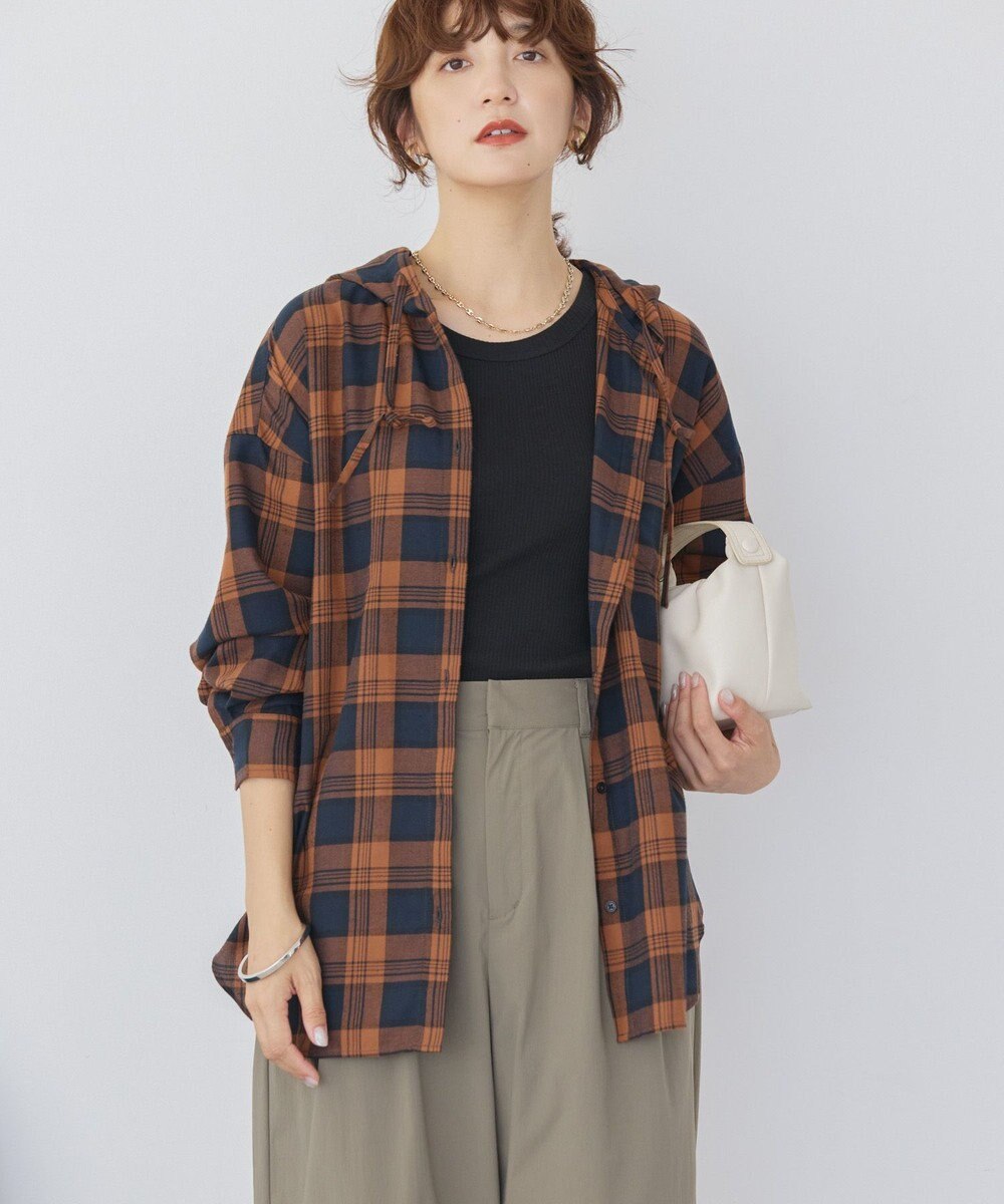 AMERICAN HOLIC チェックフードシャツ 