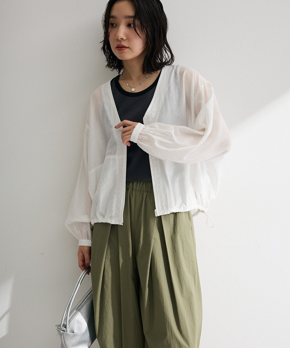 Green Parks シアーＺＩＰＶネックブルゾン 