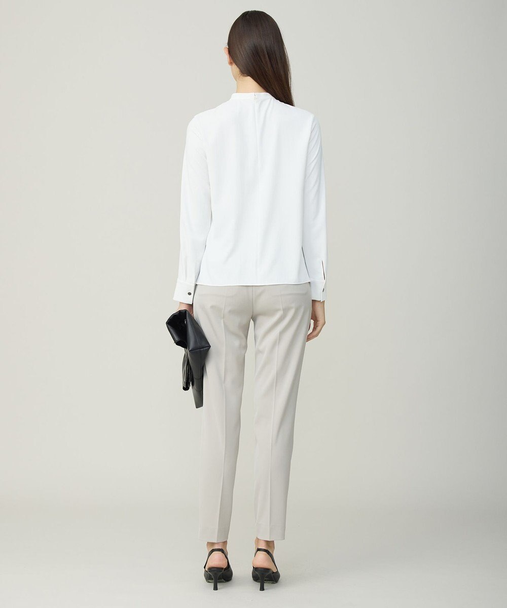 ICB ストレッチジョーゼット ラッフルディテール ブラウス 