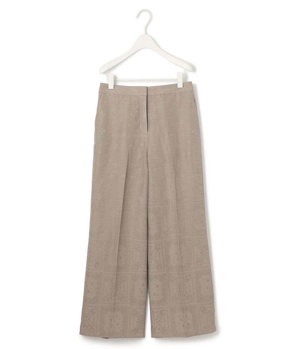 ICB L 【日本製・洗える】ペイズリーレノクロス ワイドストレートパンツ 