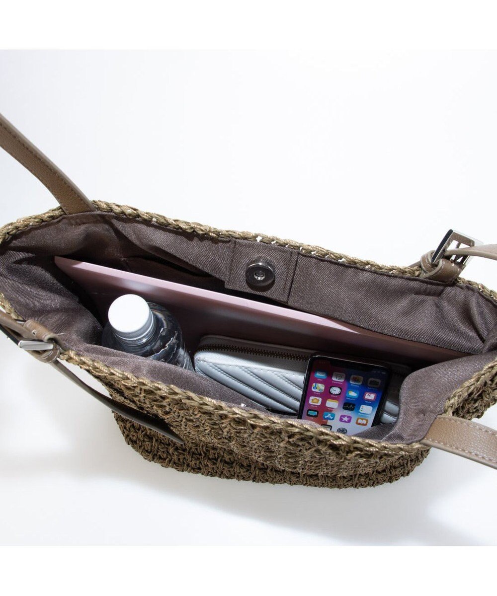 UNBILLION カシュカシュ cachecache / ベルトハンドル地柄編みトート カゴバッグ 