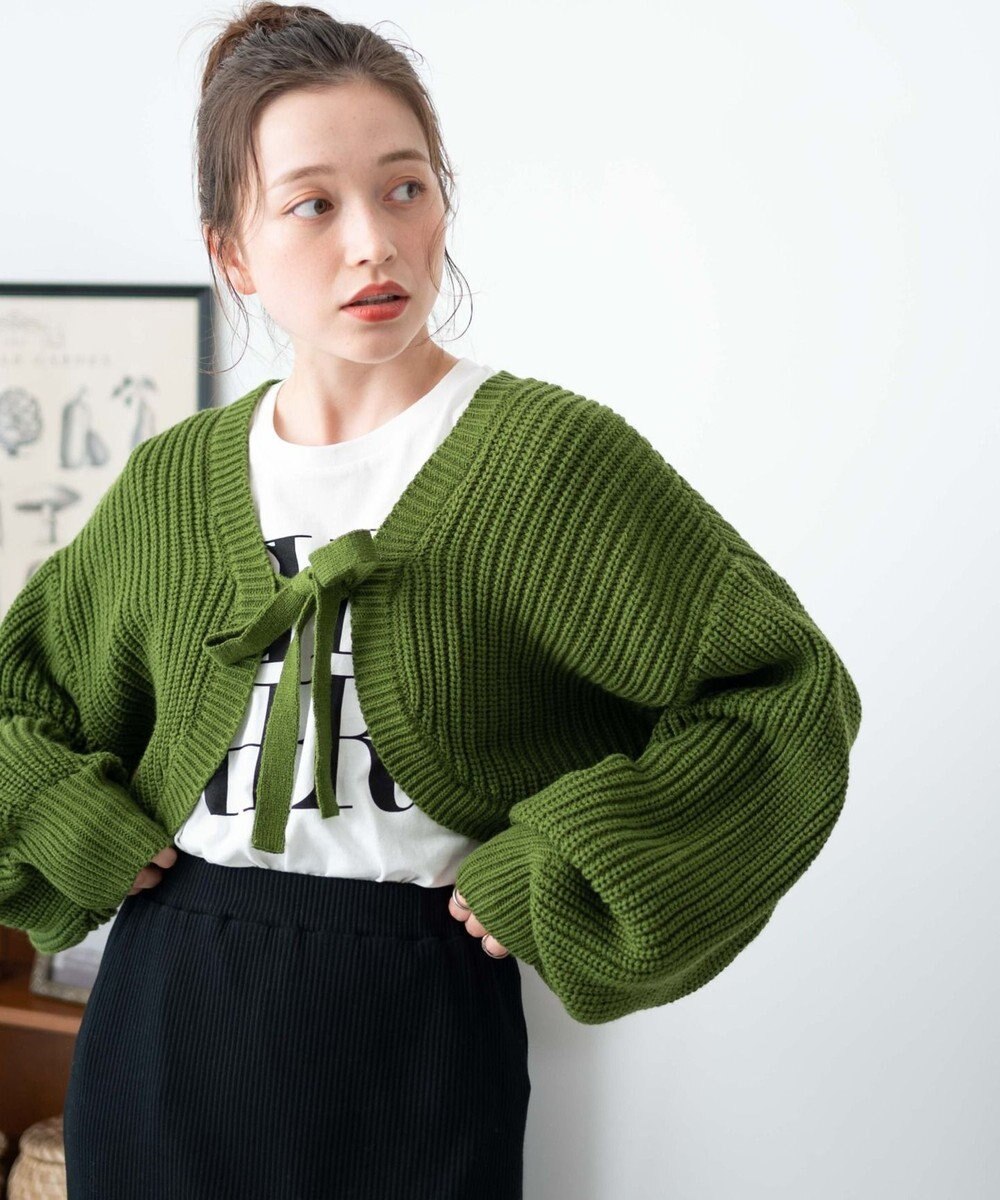 WEGO リボンニットボレロ 