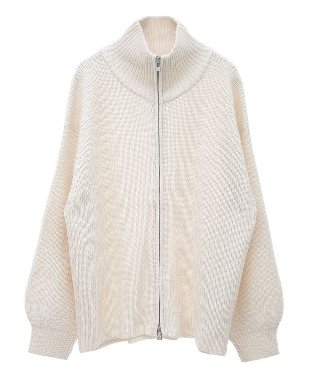 Green Parks ＺＩＰ付き畦ニットチュニック 