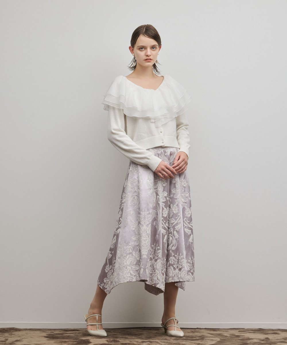 GRACE CONTINENTAL フリルニットカーディガン 