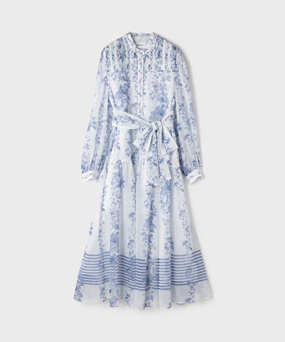 GRACE CONTINENTAL フラワープリントティアードワンピース 
