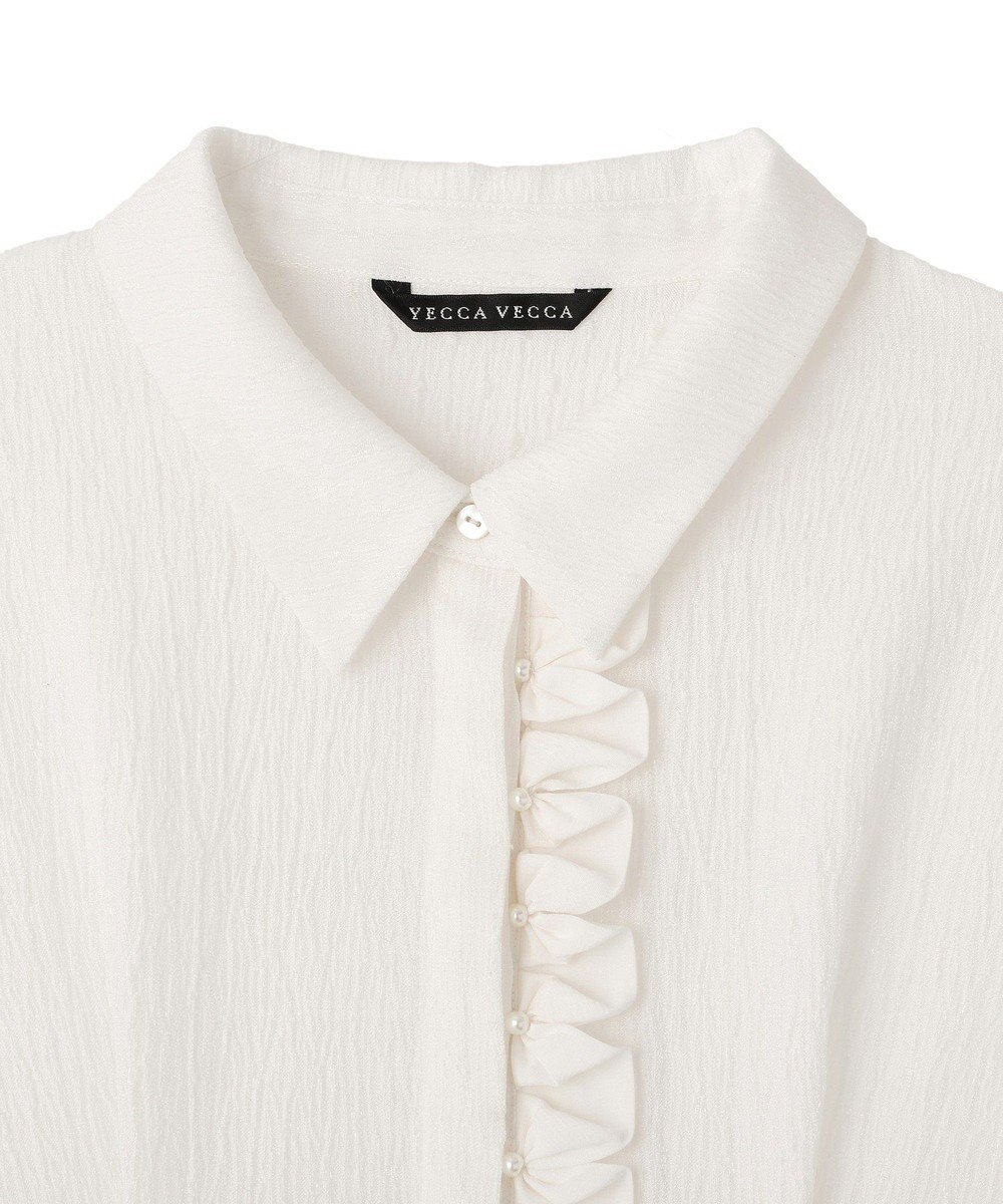 YECCA VECCA パールジャガードペプラムブラウス 