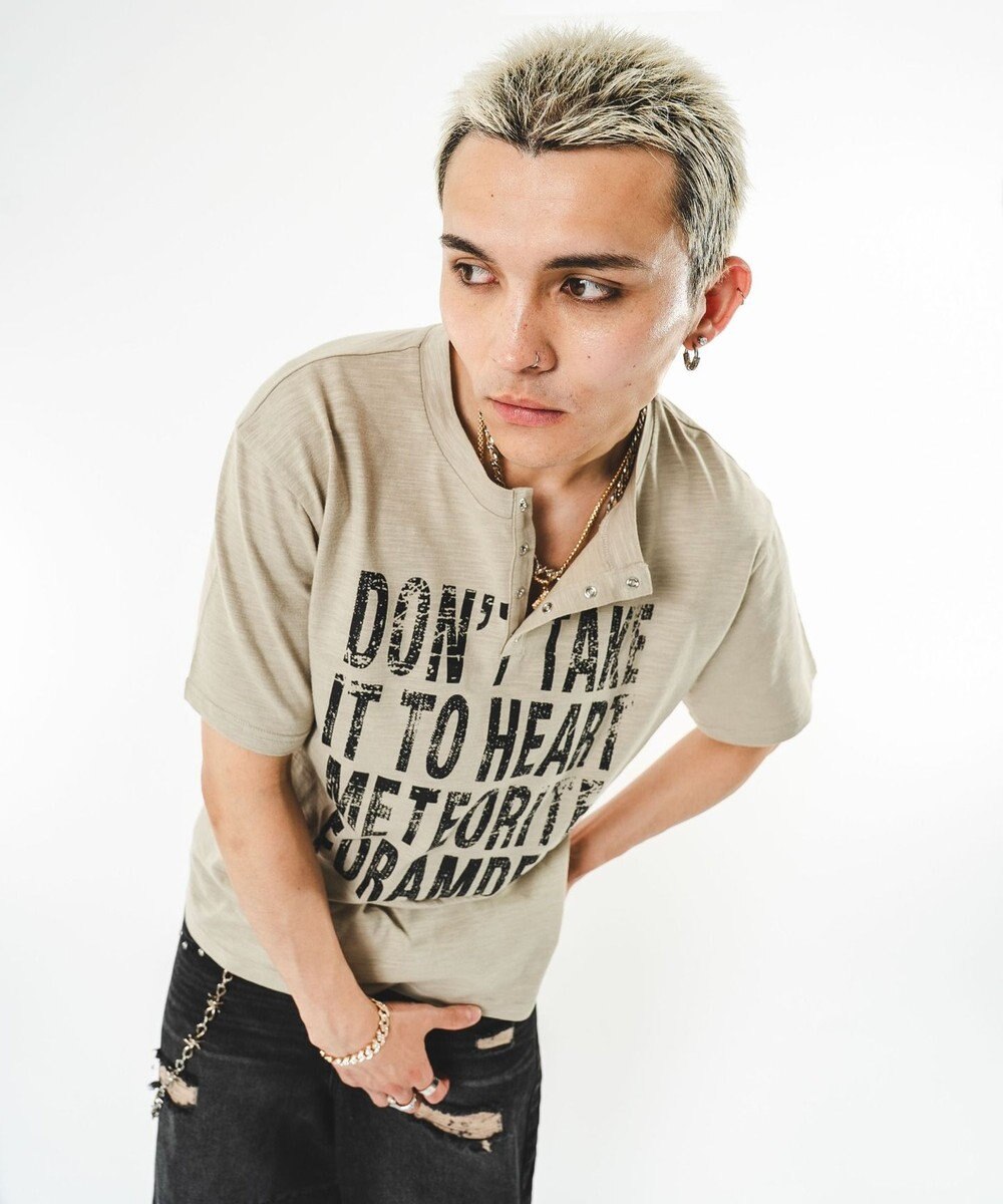 WEGO 【ユニセックス着用ITEM】ビッグロゴスラブヘンリーネックT（SS） 