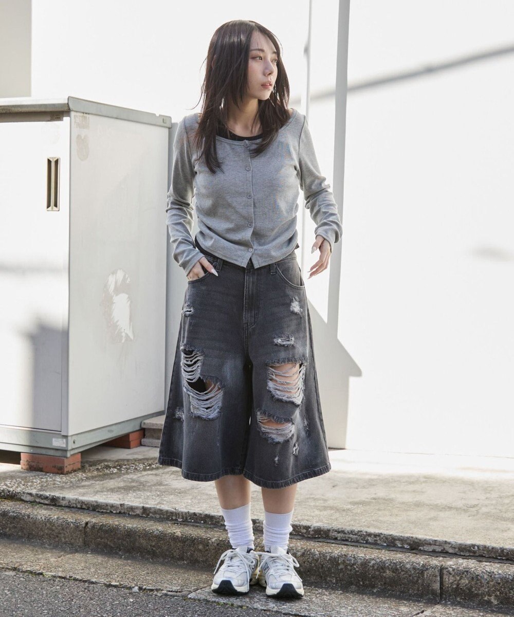 WEGO ダメージデニムハーフパンツ 