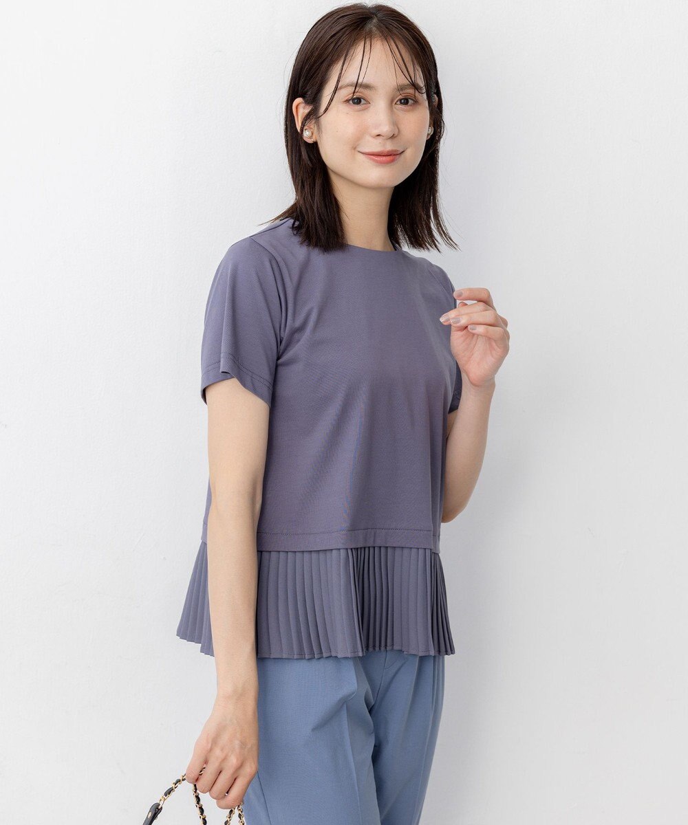 組曲 L クールプレーティング天竺プリーツ カットソー 