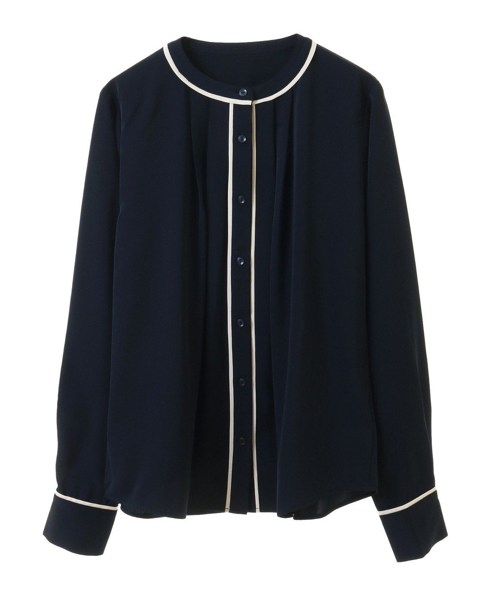 earth music&ecology バイカラータックブラウス 