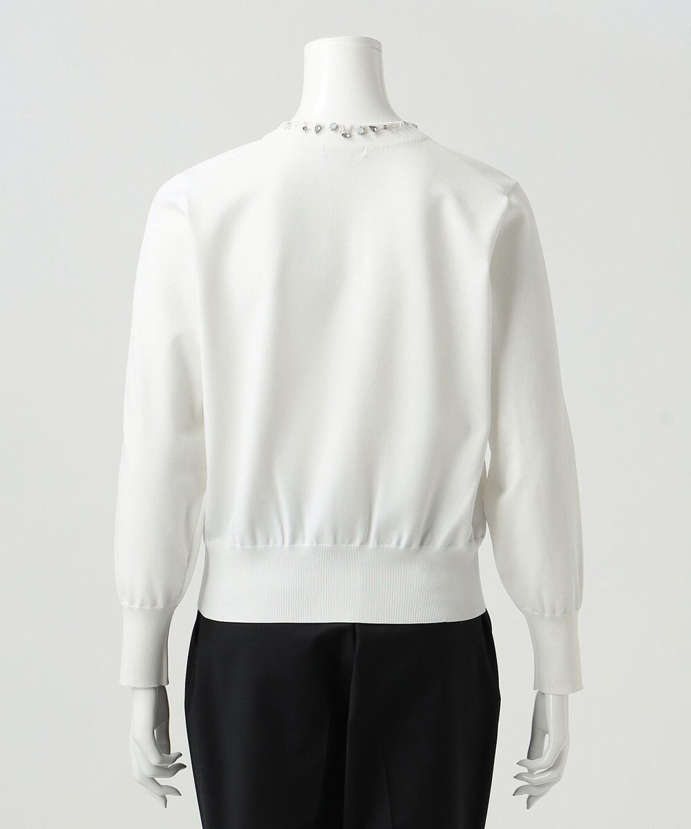 23区 【R(アール)】ブライトニット ネックビジューカーディガン 