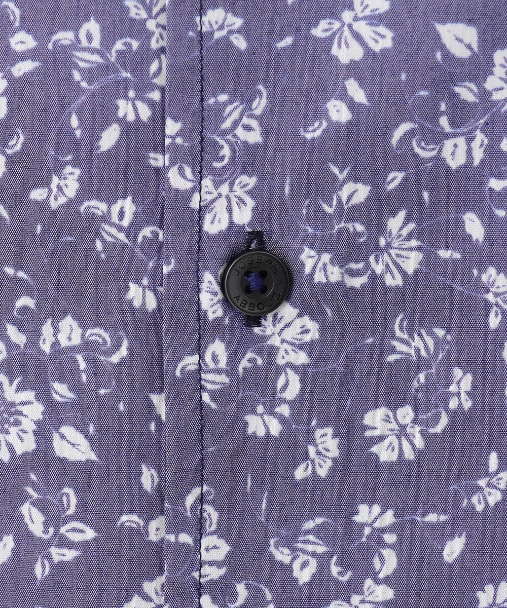 JOSEPH ABBOUD 【洗える】フラワーモチーフストレッチ シャツ 