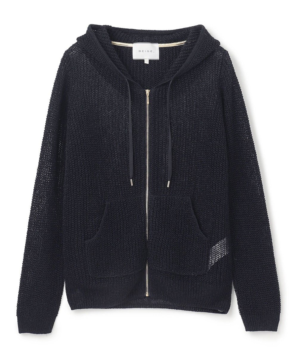 BEIGE， OPTICAL / ニットパーカー 