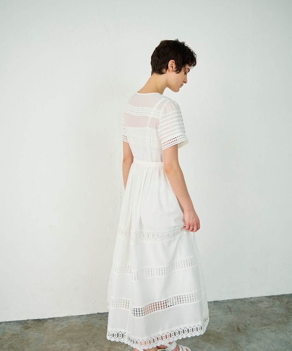 GRACE CONTINENTAL レース切替フレアワンピース 