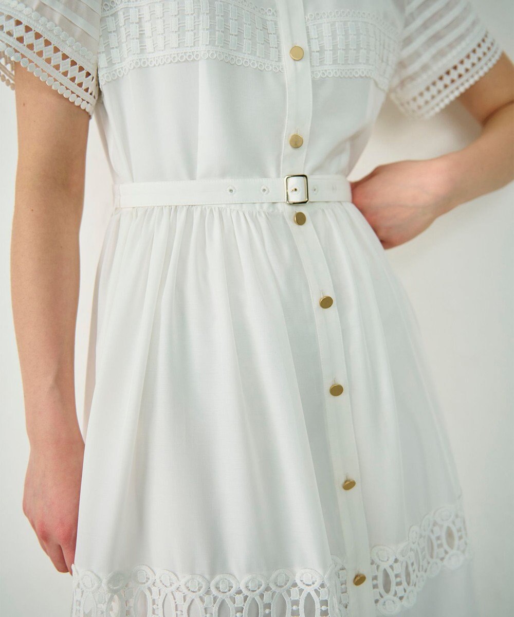 GRACE CONTINENTAL レース切替フレアワンピース 