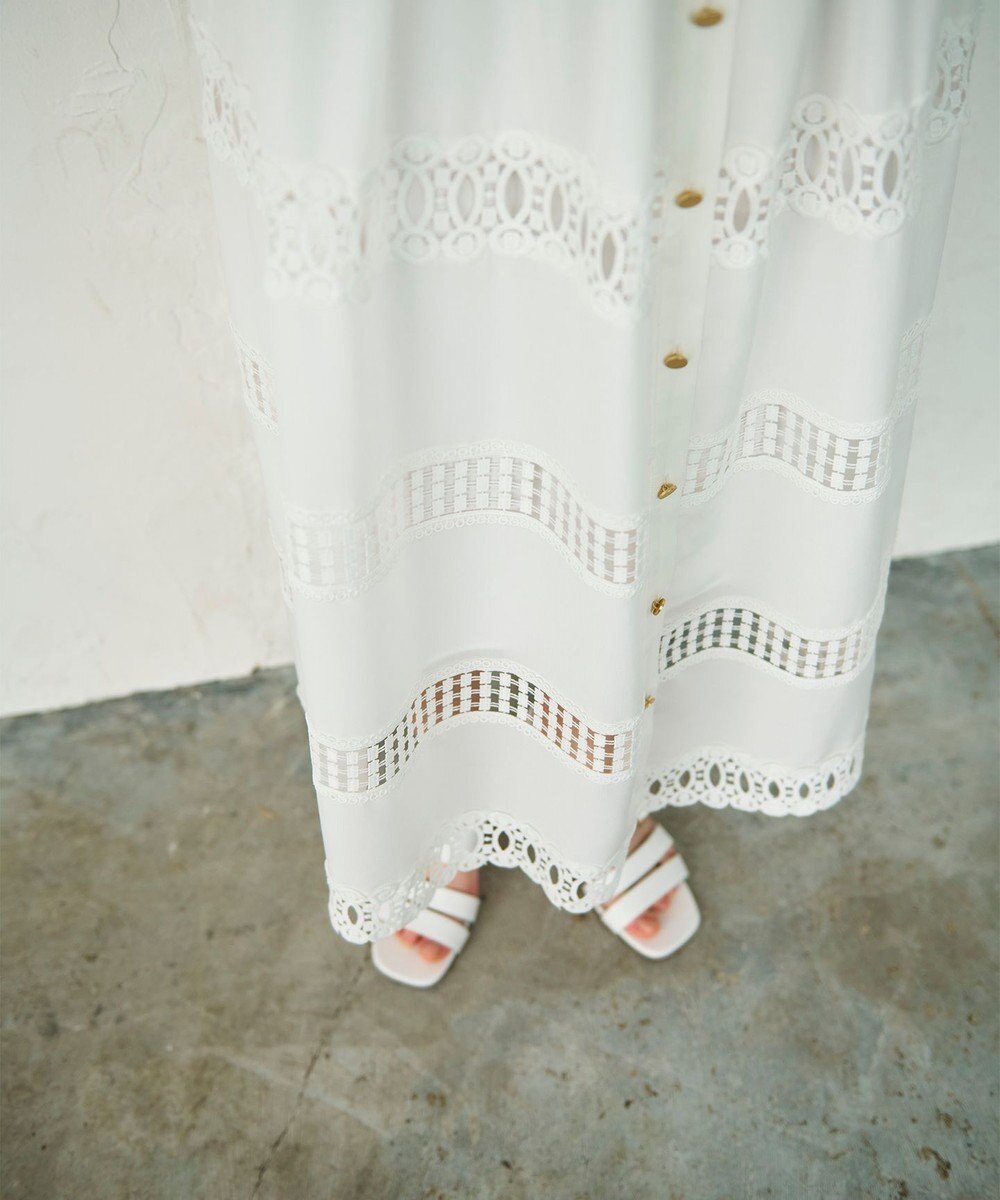 GRACE CONTINENTAL レース切替フレアワンピース 