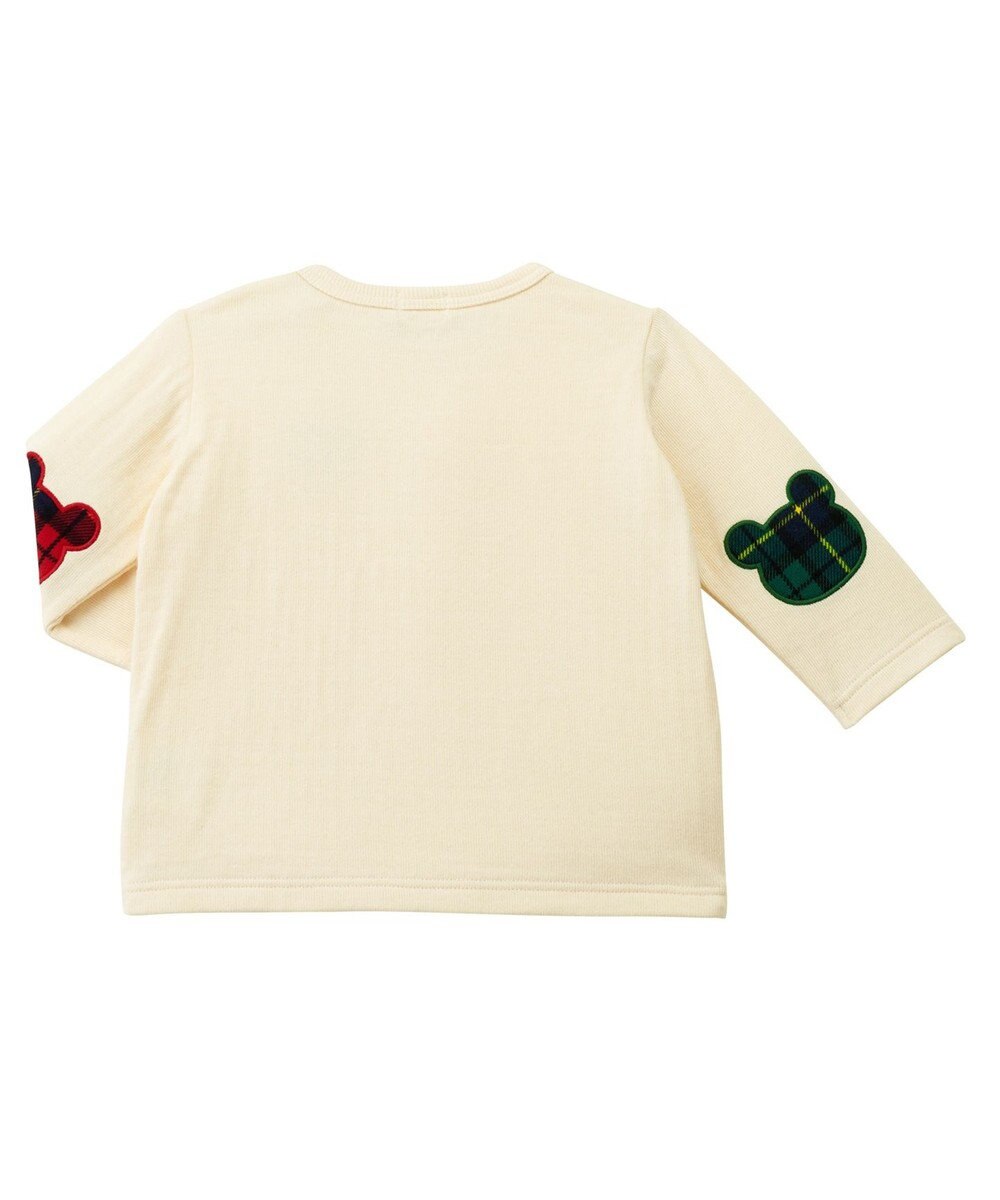 MIKI HOUSE HOT BISCUITS 【70-110cm】 エルボーパッチ 接結天竺長袖Tシャツ 