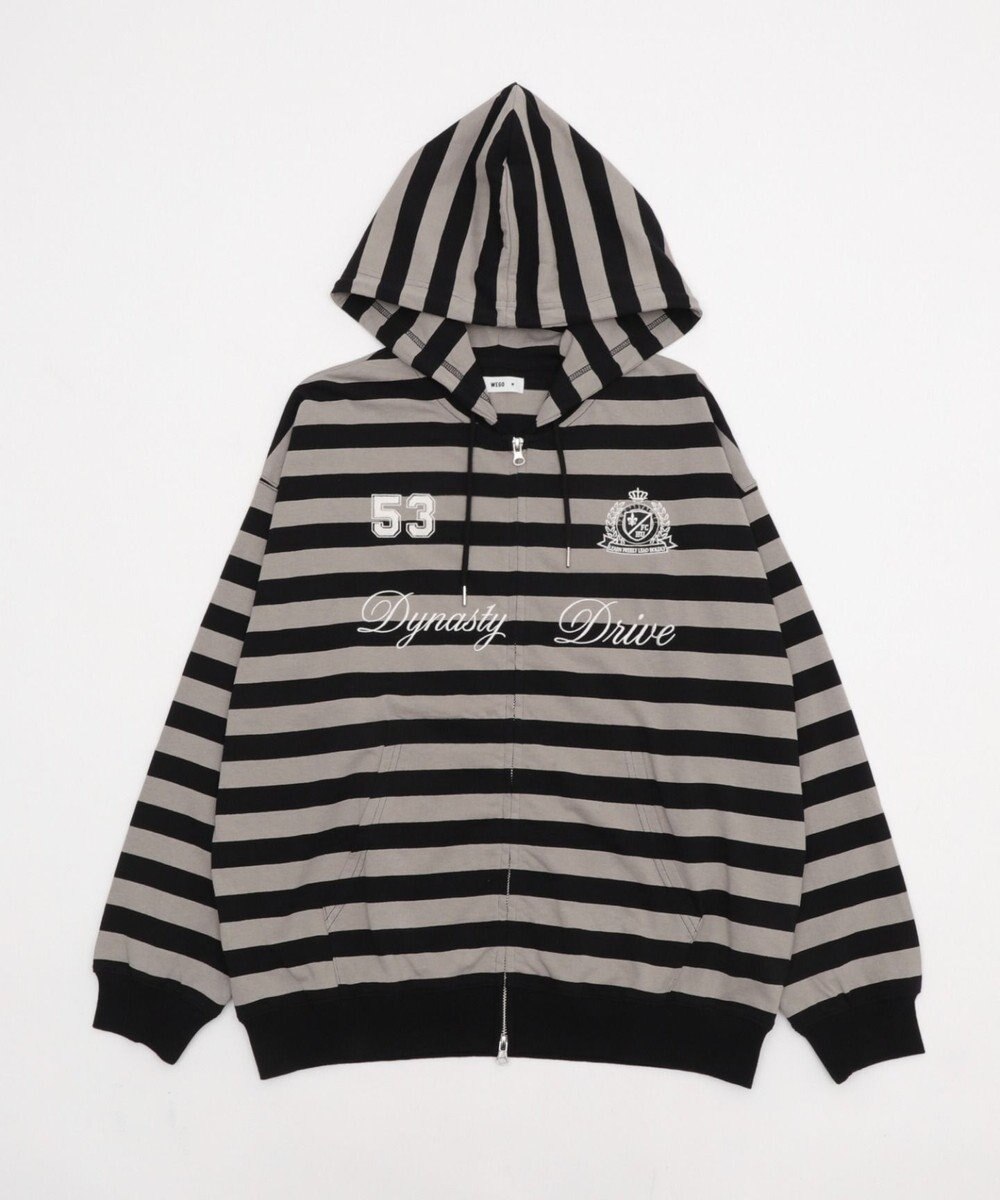 WEGO 【ユニセックスITEM/MLサイズ展開】ナンバリングカットZIPパーカー 