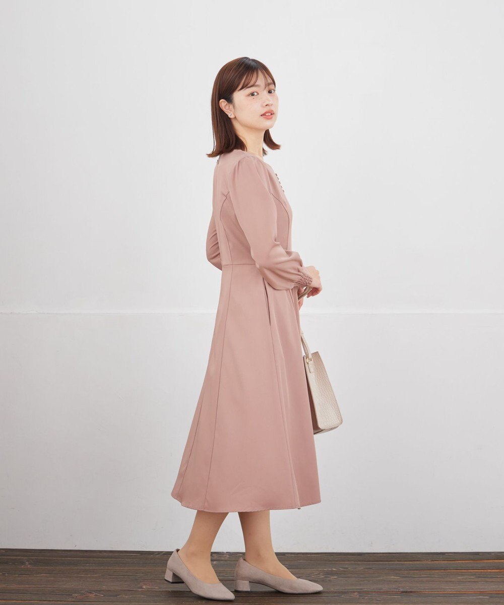 Tiaclasse ハートネックくるみ釦ワンピース 