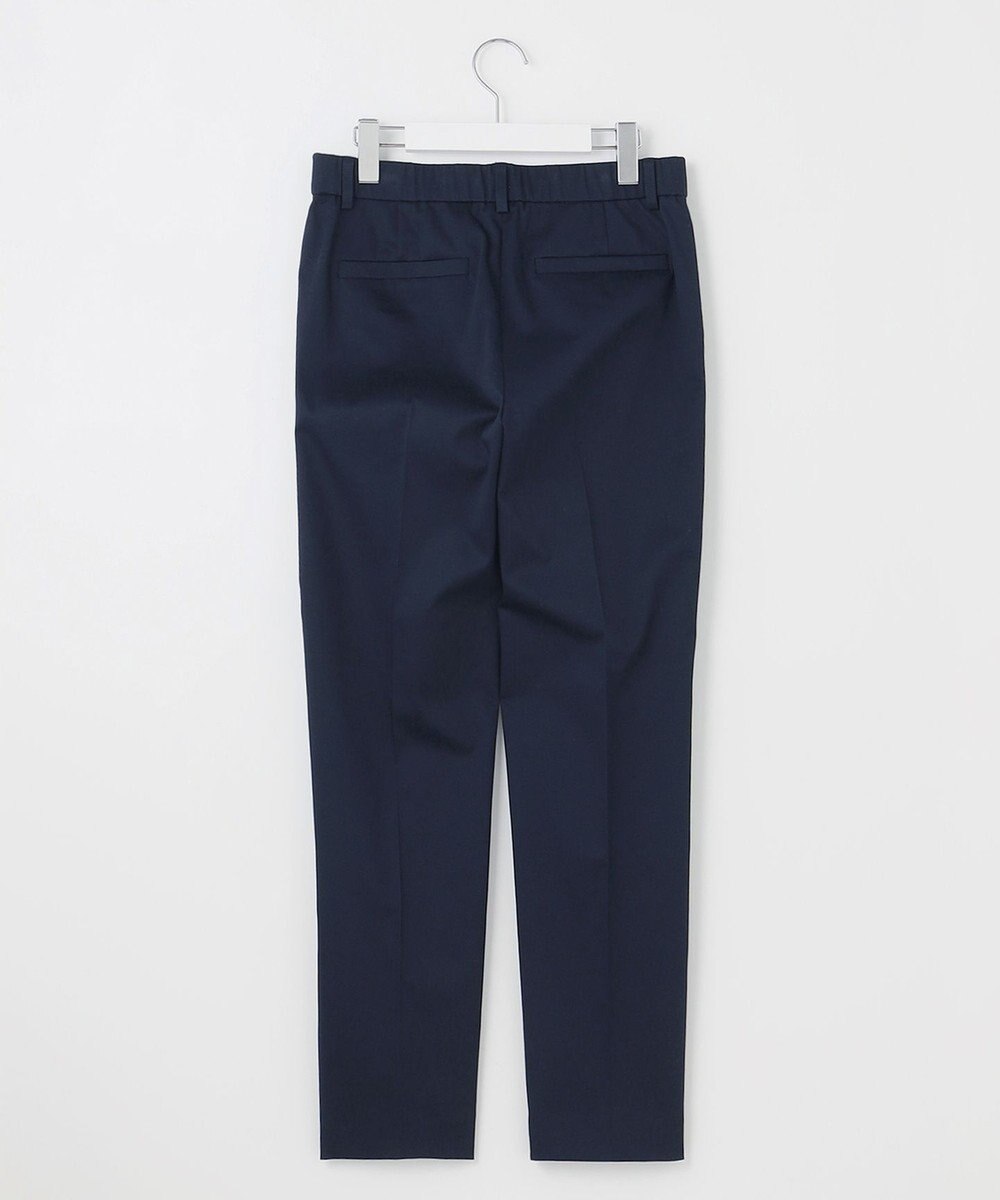 自由区 【接触冷感・洗える】コットンサテンストレッチテーパード パンツ 