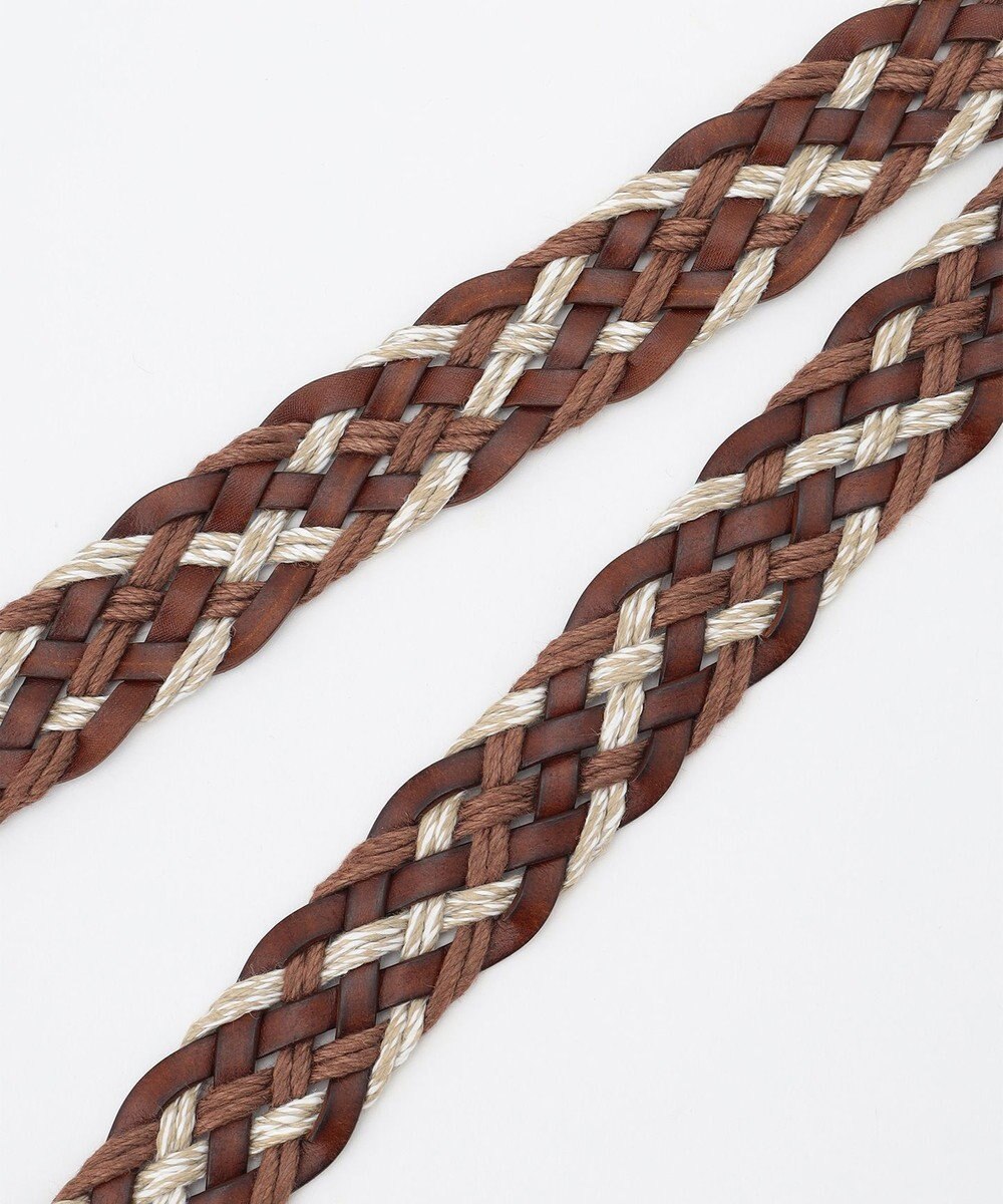 JOSEPH ABBOUD 【イタリア素材/日本製】メランジレザーミックスブレイズ ベルト 