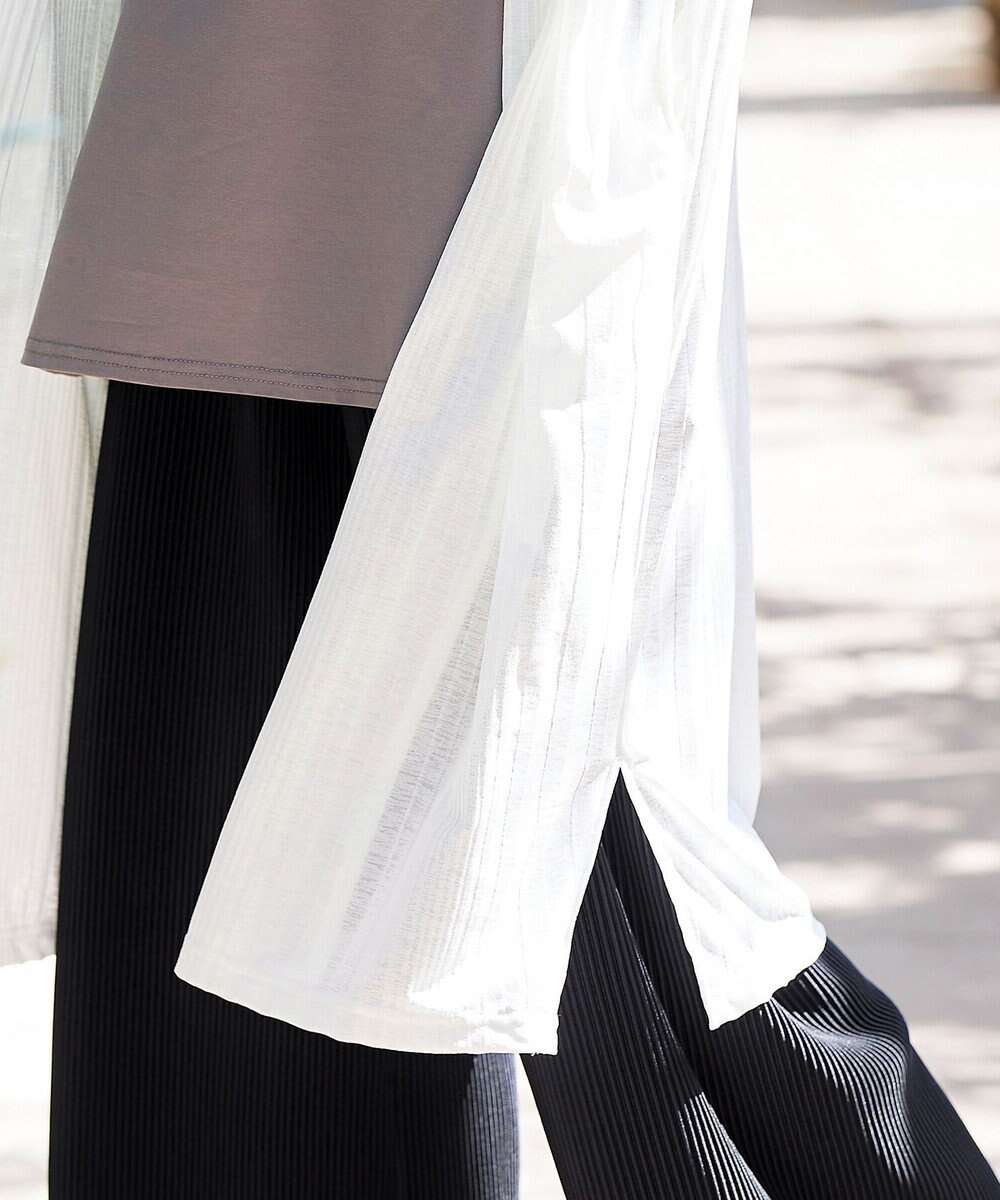 Tiaclasse 【吸水速乾・UVケア・洗える】ランダムリブカットソーカーディガン 