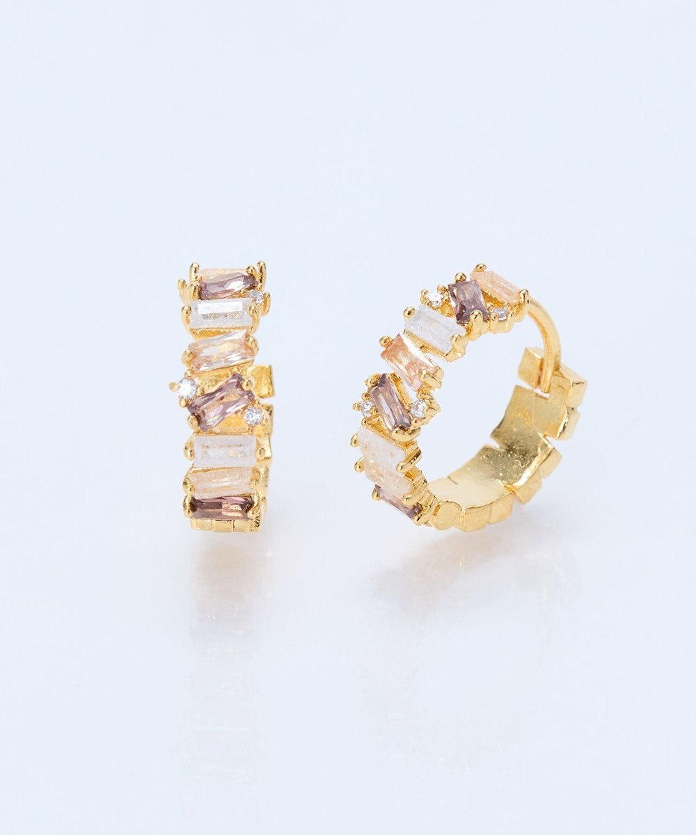 Phoebe グレースカラービジューフープピアス　マルチカラー 