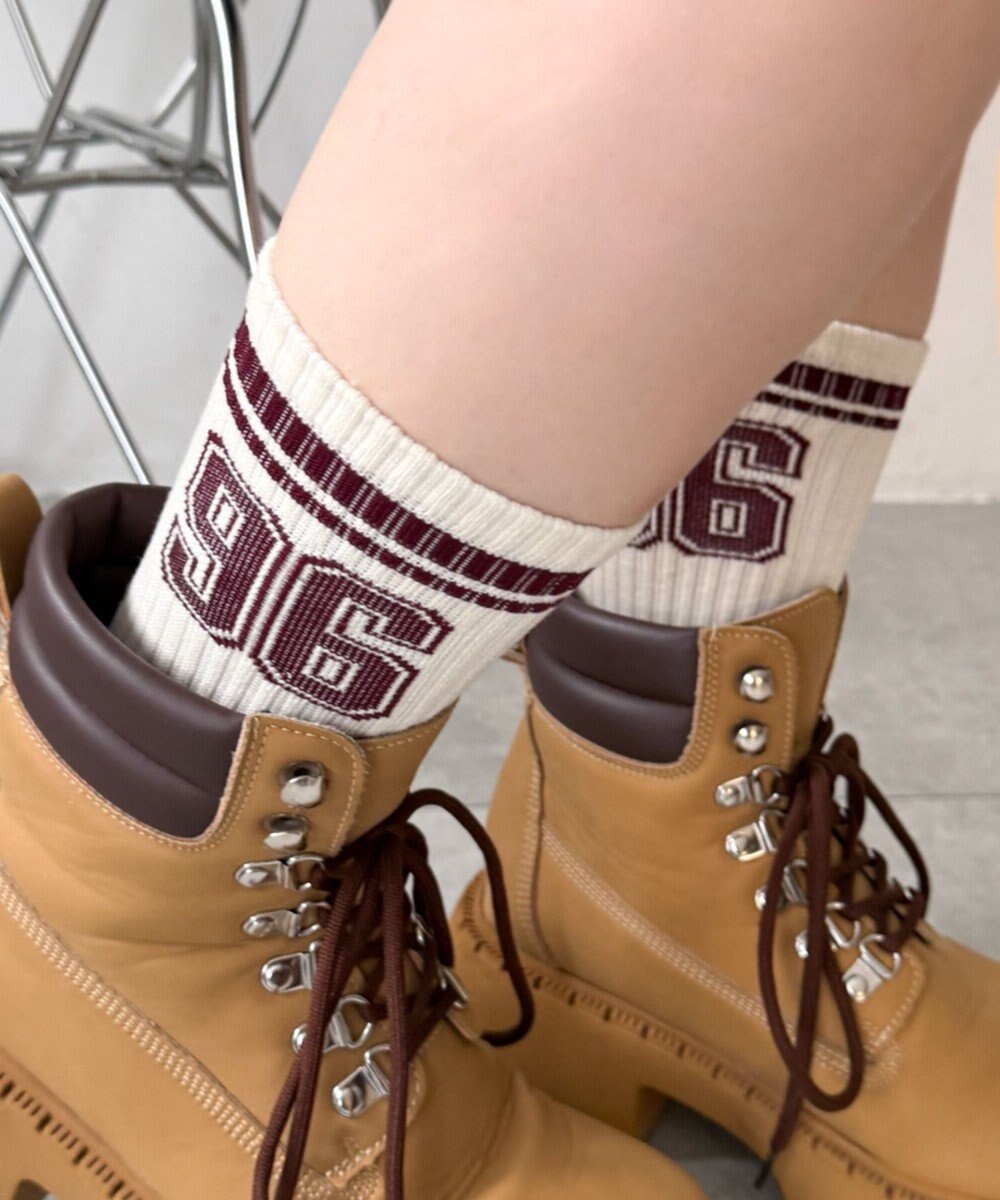 WEGO ナンバリングラインリブソックス 