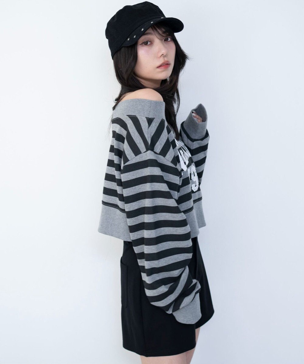 WEGO グラフィックオフショルショートスウェット 