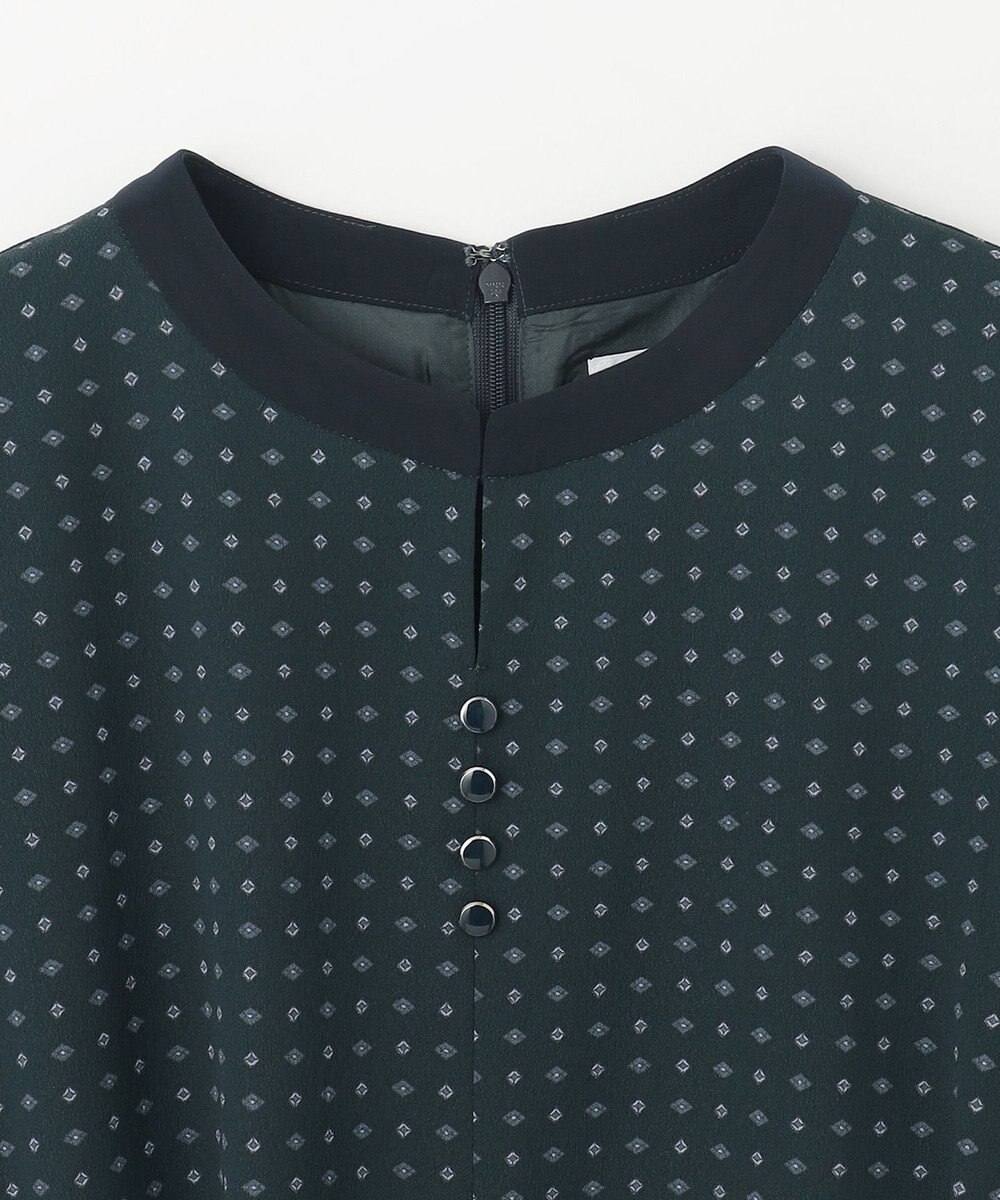 J.PRESS LADIES 【洗える】シュリンクデシン ジオメトリックプリント ワンピース 