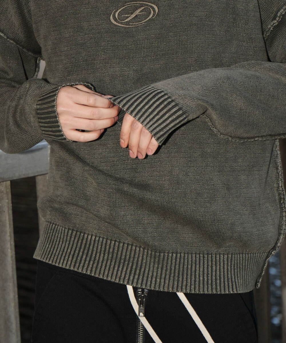 WEGO 【ユニセックス着用ITEM】ピグメントロゴニットプルオーバー 