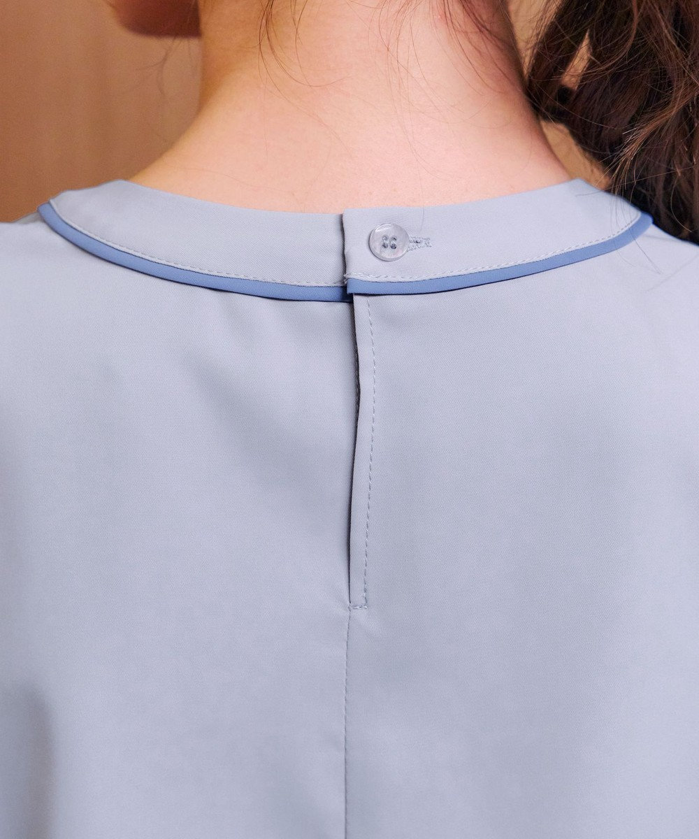 Tiaclasse 【2WAY・洗える】取り外し可能な​配色パイピングボウタイブラウス 