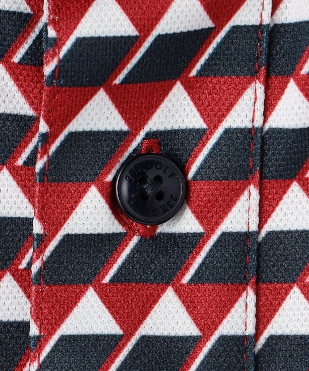 23区GOLF 【MEN】フラッグ総柄ポロシャツ 