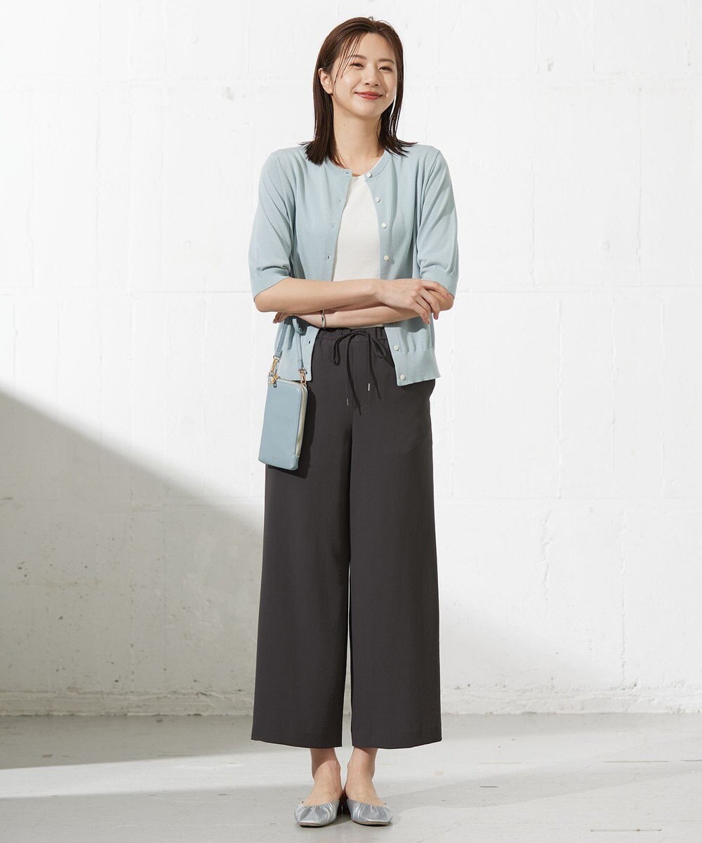 J.PRESS LADIES 【洗える・抗菌防臭】コットンアセテート クルーネック カーディガン 