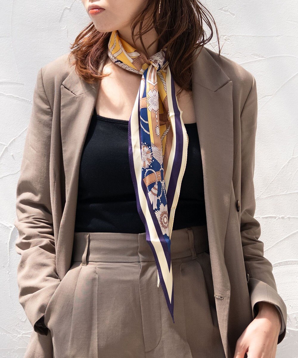 Marca 【Marcaオリジナル】バイカラーベルト シルクツイル 菱形スカーフ 