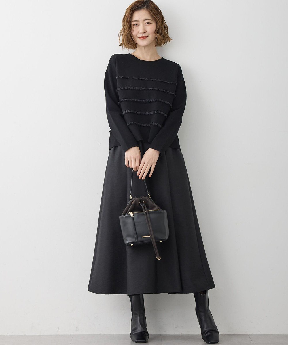 23区 L 【WEB&一部店舗限定/滝沢眞規子さん着用】フリルボーダー ニット 