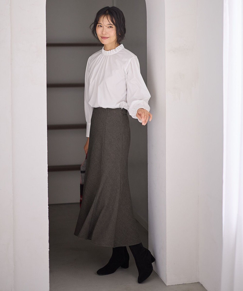 ANY 【手洗い可能/抗菌防臭/UVカット/速乾】フリルモックブラウス 