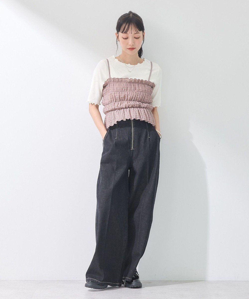 earth music&ecology スパンコールシャーリングビスチェ 