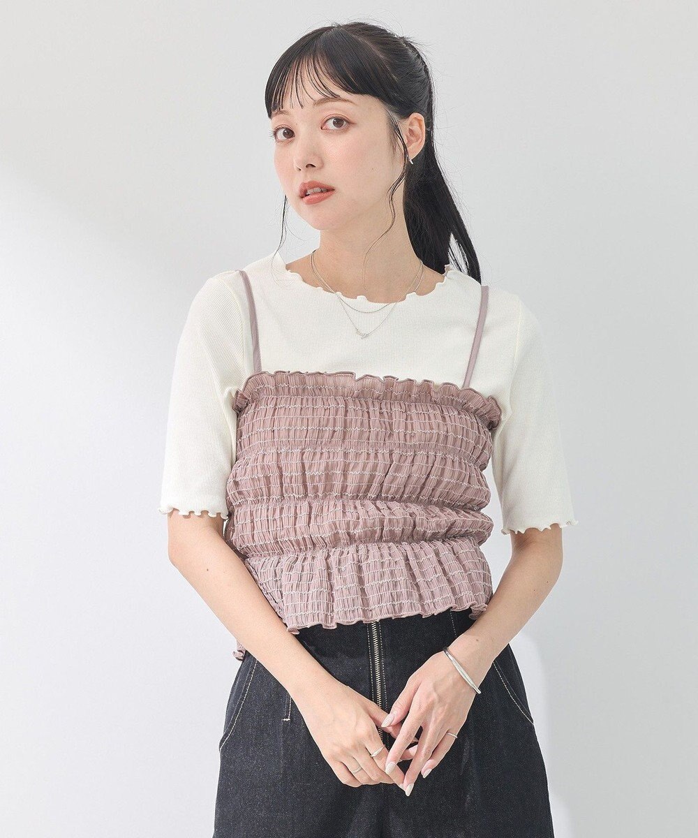 earth music&ecology スパンコールシャーリングビスチェ 