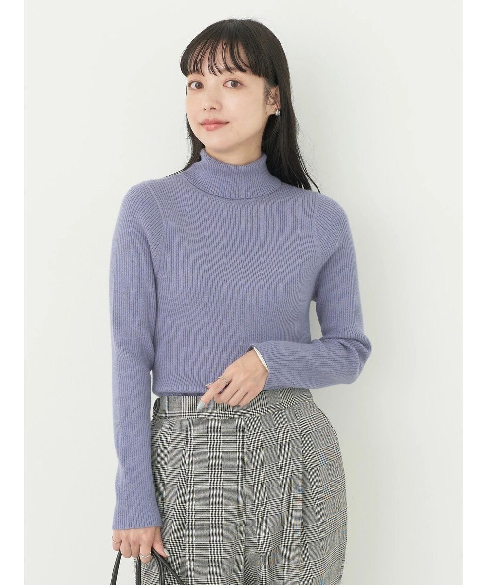 earth music&ecology やわらかタッチリブタートルネックプルオーバー 