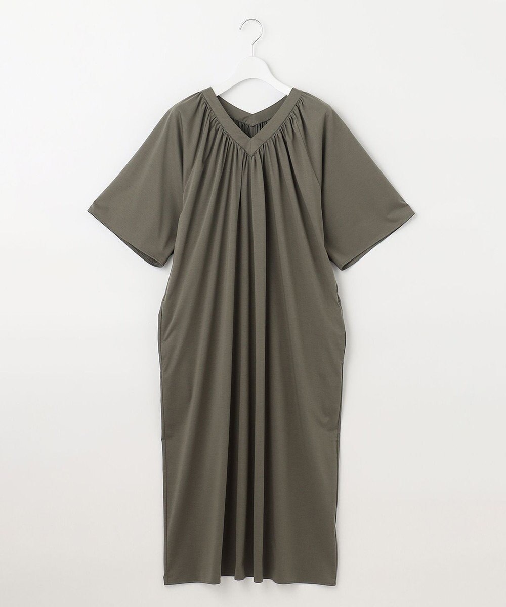 自由区 【WEB限定・洗える・XSサイズあり】ライトギャザーフレアスリーブ ワンピース 