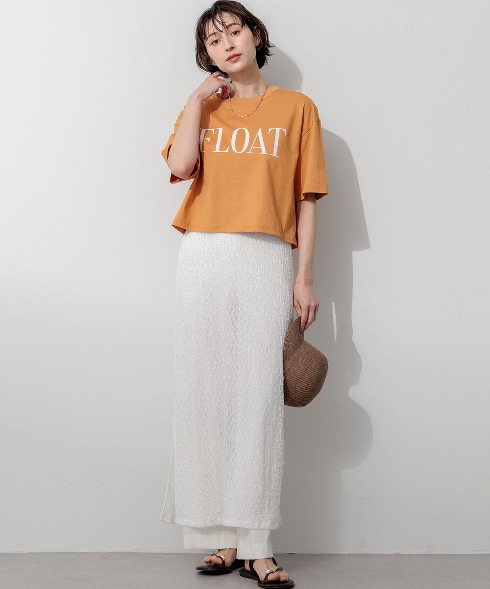 23区 【SLOW/一部店舗限定】ヴィンテージライクジャージー クロップド ロゴ Tシャツ 