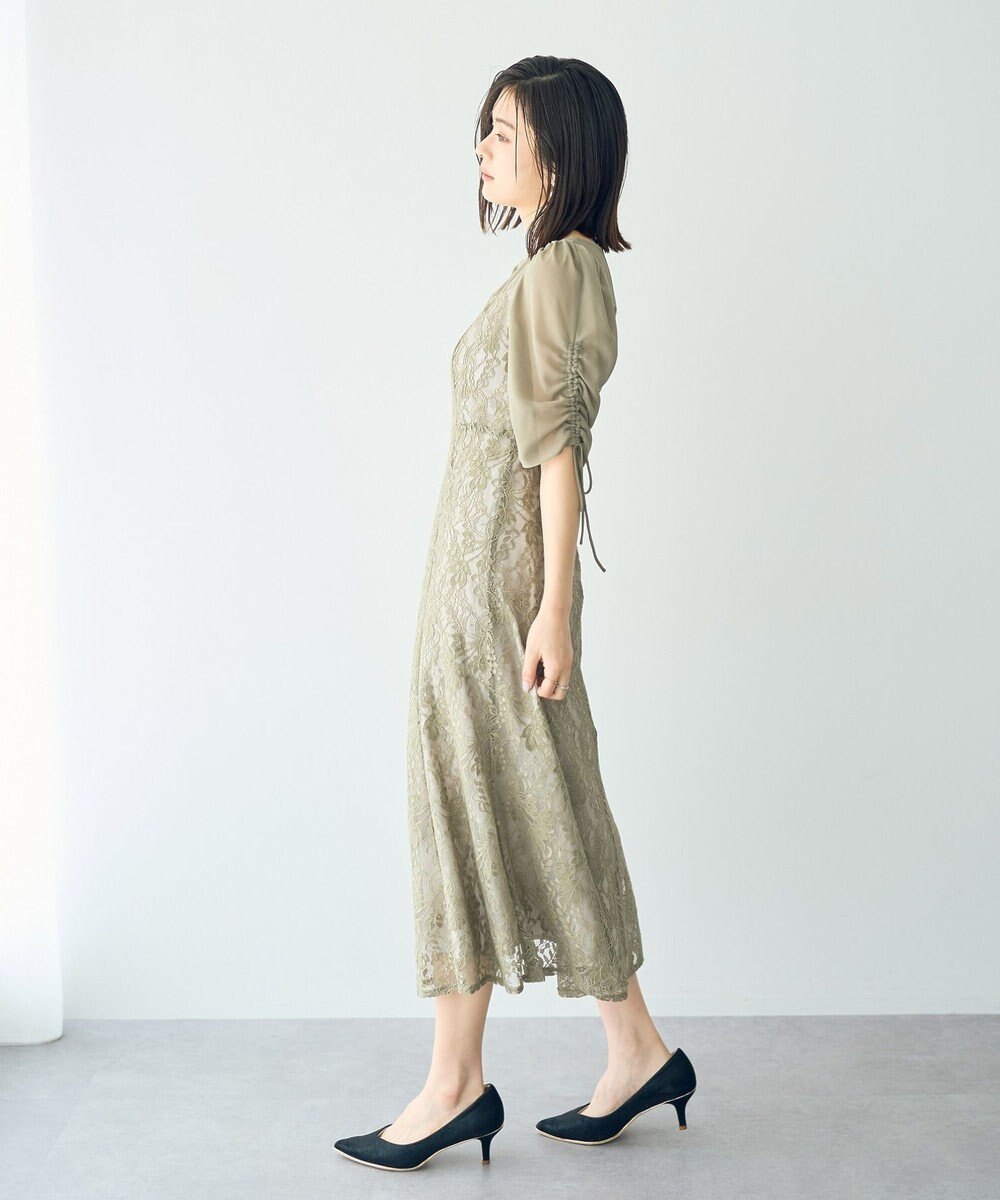 YECCA VECCA レース切替フレアドレス 