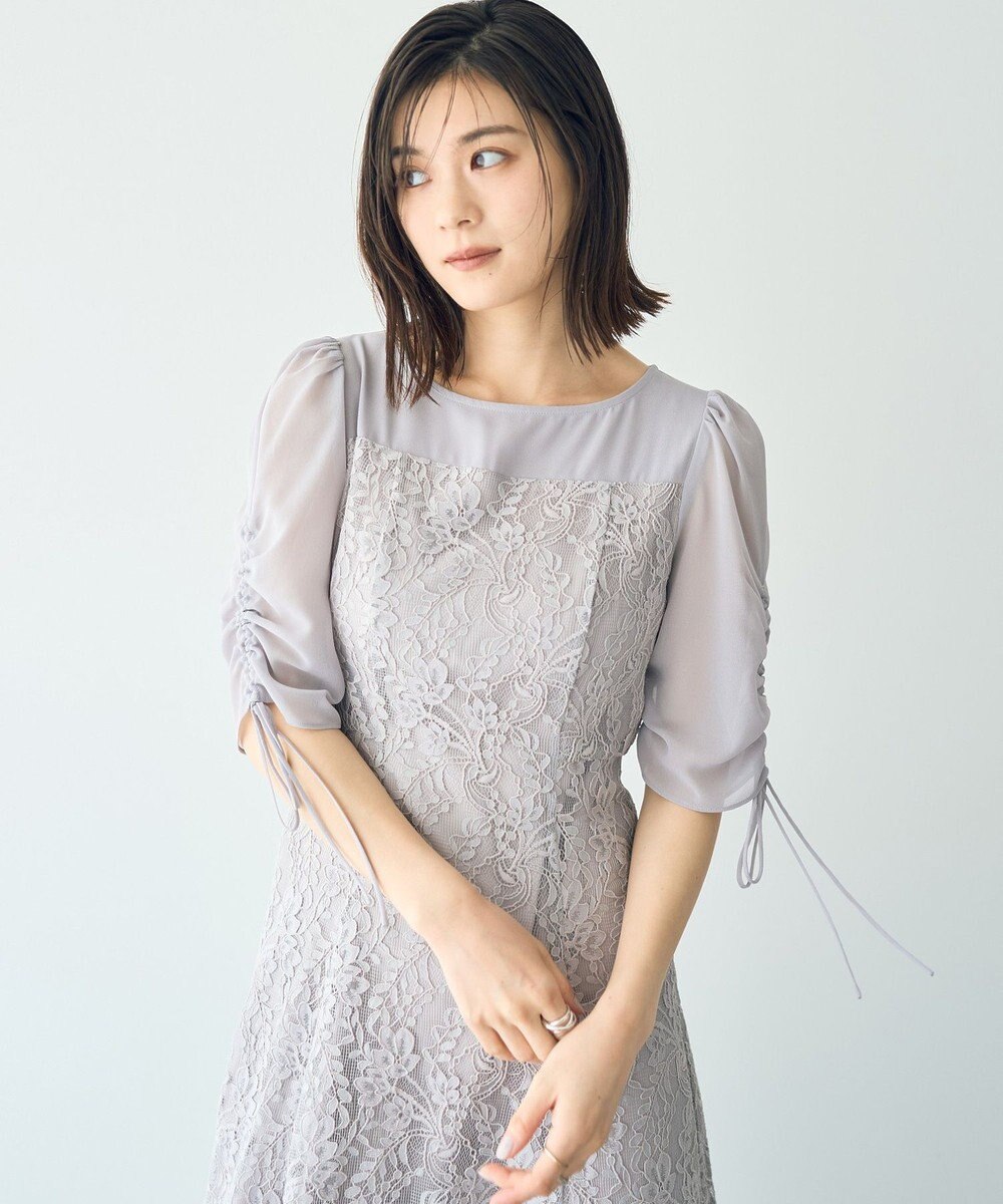 YECCA VECCA レース切替フレアドレス 