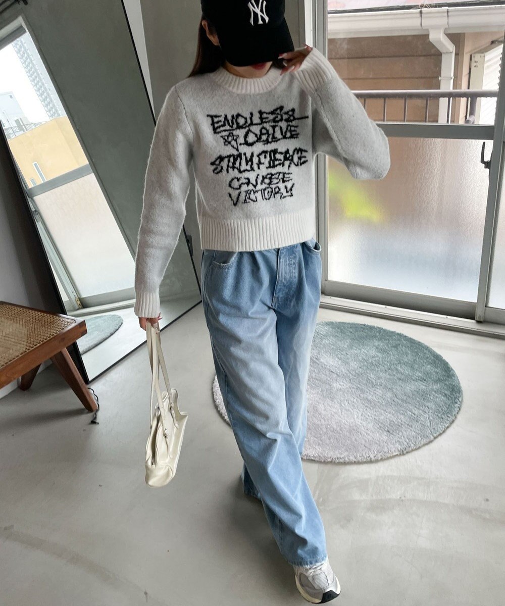 WEGO フラッフィーグラフィックちびニット 