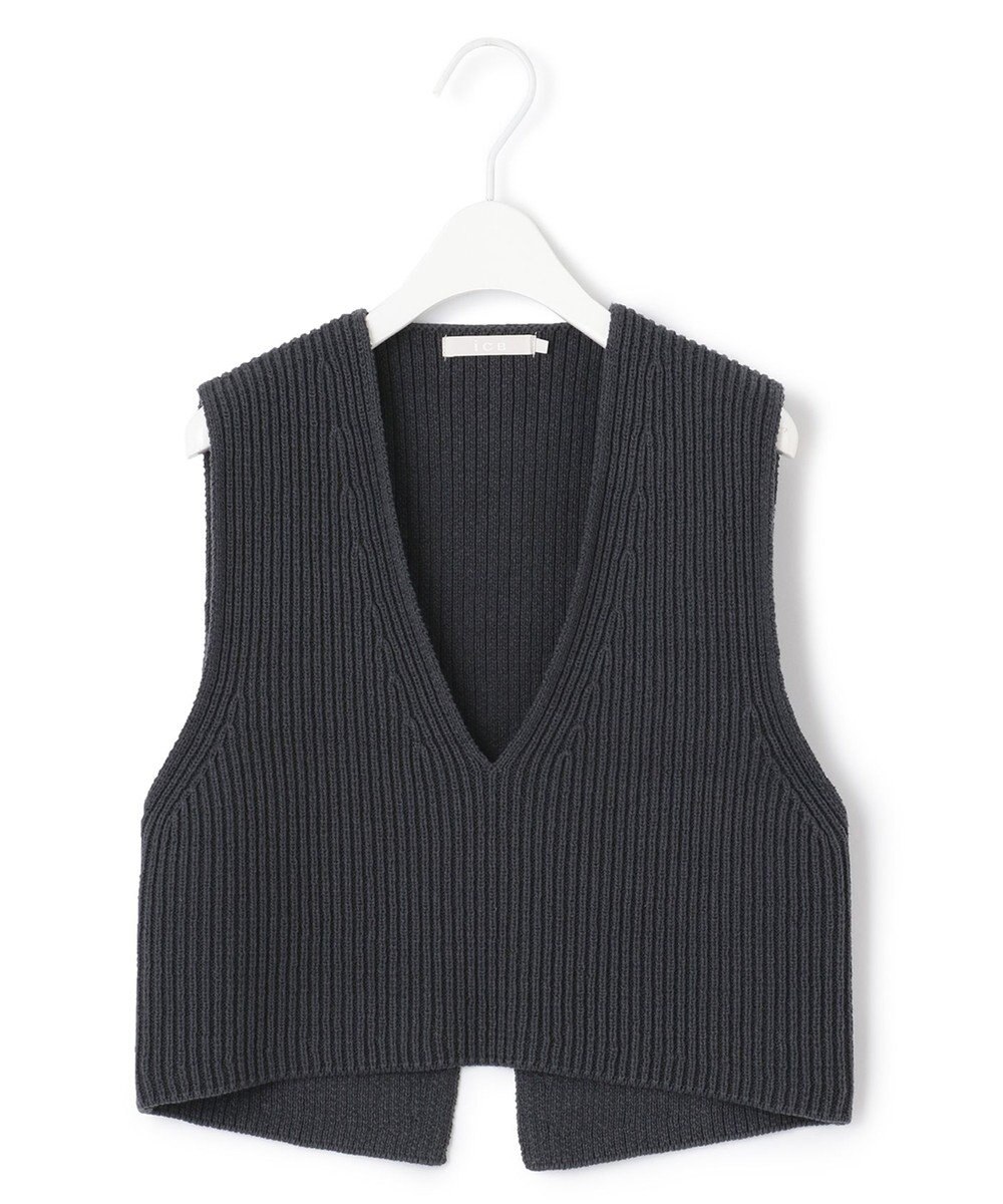 ICB 【洗える】 コットンテープリブベスト 