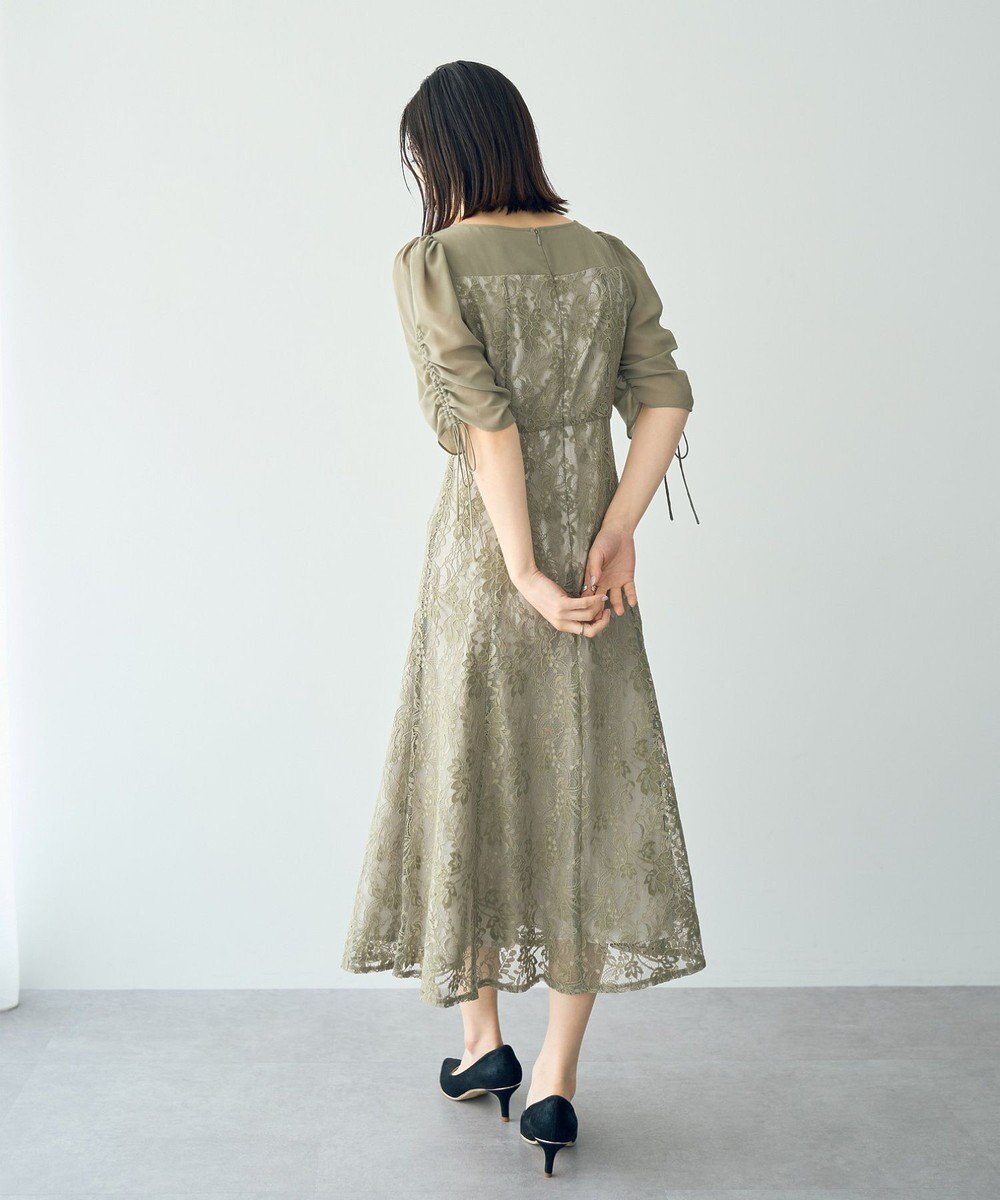 YECCA VECCA レース切替フレアドレス 