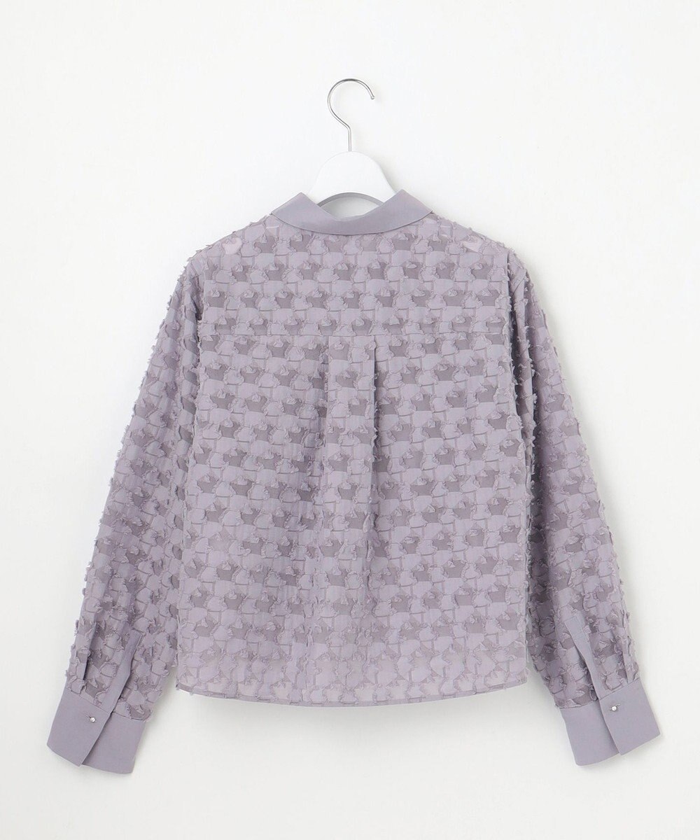 自由区 シアージオメトリックジャカードクロップド丈 ブラウス 