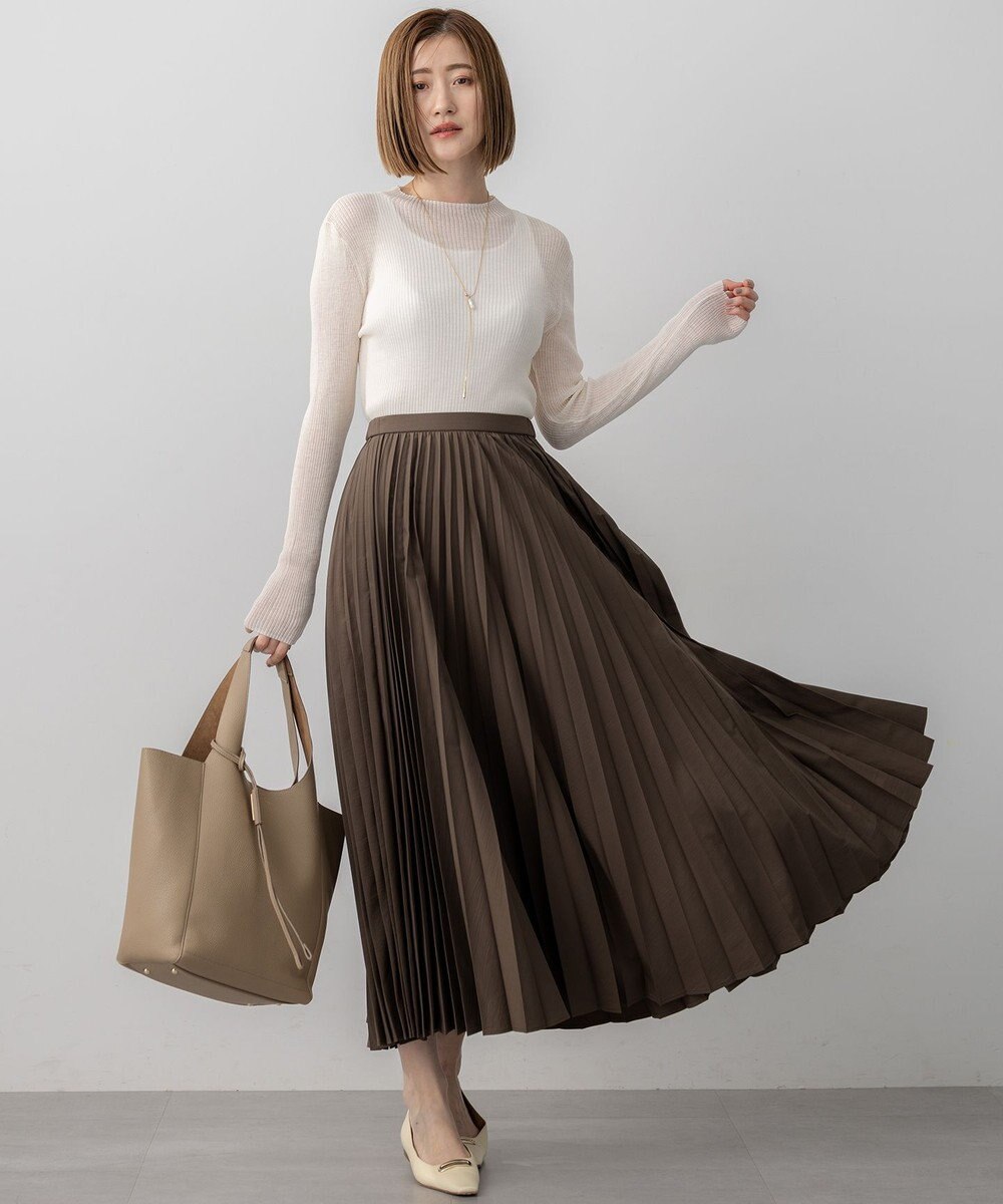 23区 S 【洗える】シアーリブハイネック ニット 